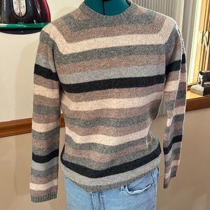 Vintage GAP Striped Crew Neck Sweater - Gray, Black, Cream, Brown